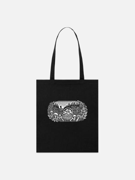 Cueillette de champignons Nature - Tote bag bio Stanley/Stella - noir