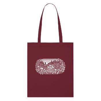 Mushroom Picking Nature - Stanley/Stella Organic Tote Bag - burgundy - Front