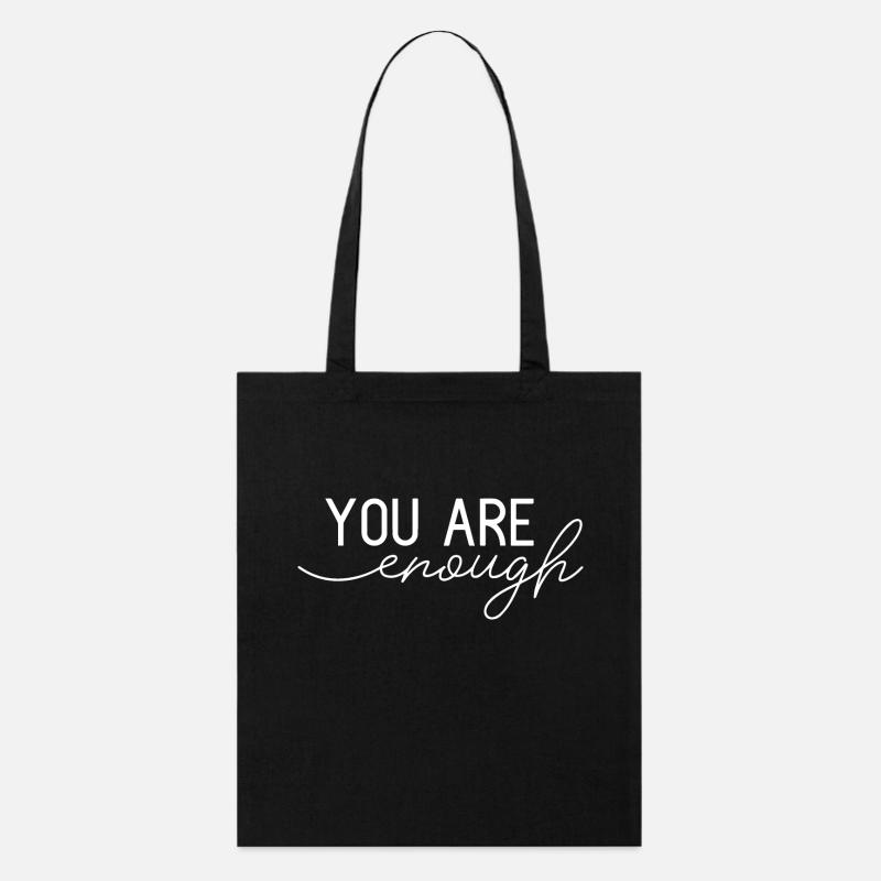 Du bist genug - Stanley/Stella Bio-Stoffbeutel - Schwarz