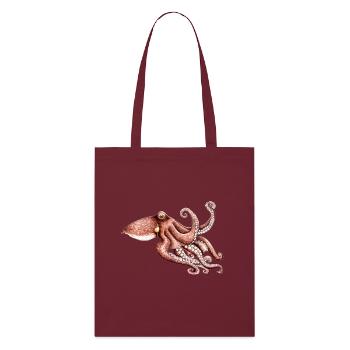 Octopus - Octopus vulgaris - Octopus Poulpe Pieuvre - Stanley/Stella Organic Tote Bag - burgundy - Front