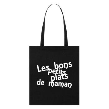 les bons petits plats de maman - Stanley/Stella Bio-Stoffbeutel - Schwarz - Vorne
