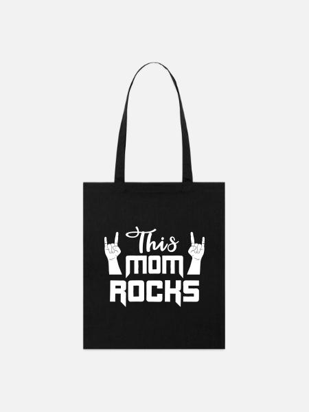 This Mom rocks Coole beste Mama Geschenk - Stanley/Stella Bio-Stoffbeutel - Schwarz