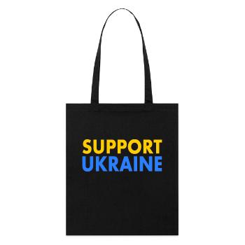 Support ukraine - Stanley/Stella Bio-Stoffbeutel - Schwarz - Vorne