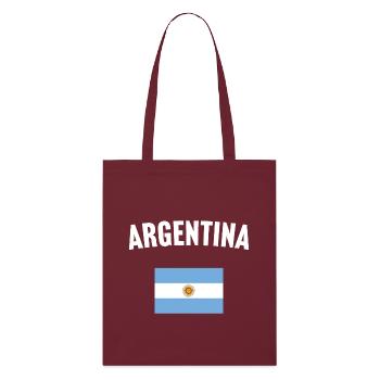 Argentinien Flagge - Stanley/Stella Bio-Stoffbeutel - Burgunderrot - Vorne