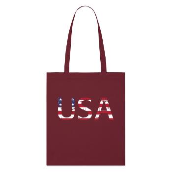 Les États-Unis aux couleurs du drapeau américain drapeau - Tote bag bio Stanley/Stella - bordeaux - Devant