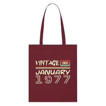 Jahrgang Januar 1977 - Geburtstag Januar 1977 - Stanley/Stella Bio-Stoffbeutel - Burgunderrot - Vorne