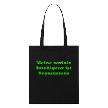 veganer Spruch - Stanley/Stella Bio-Stoffbeutel - Schwarz - Vorne