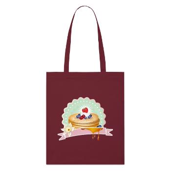 Pancakes motif with cream, berries and decoration - Stanley/Stella Organic Tote Bag - burgundy - Front