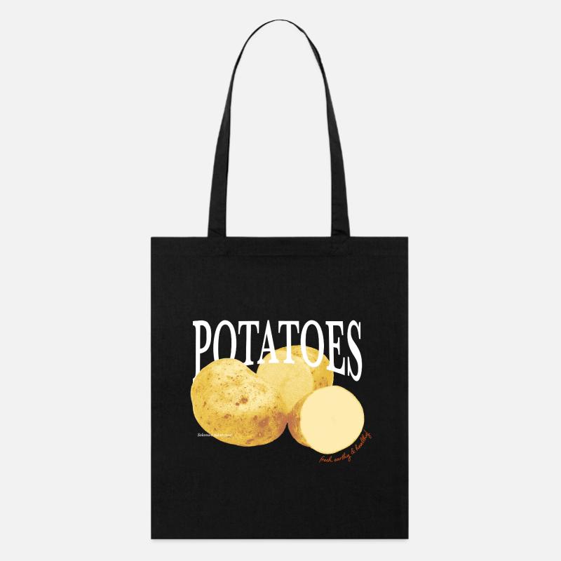 Potatoes – Retro Vegetable Statement - Stanley/Stella Organic Tote Bag - black