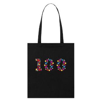 Fleurs 100 - Tote bag bio Stanley/Stella - noir - Devant