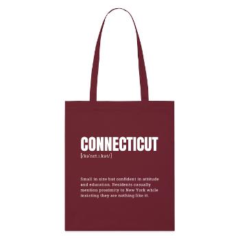 Connecticut Attitude Glyph - Stanley/Stella Organic Tote Bag - burgundy - Front