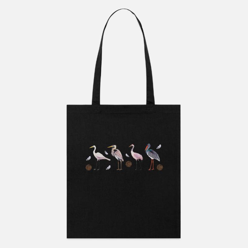 Large Birds panorama - Stanley/Stella Organic Tote Bag - black