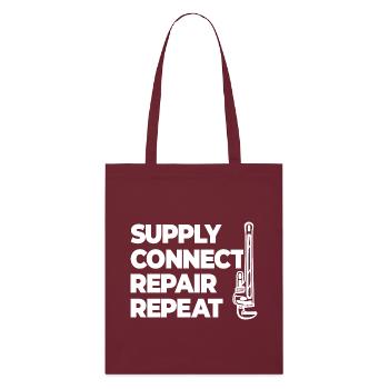Supplying, connecting, repairing, plumbing - Stanley/Stella Organic Tote Bag - burgundy - Front