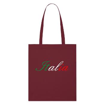 Italia écriture couleur drapeau - Tote bag bio Stanley/Stella - bordeaux - Devant
