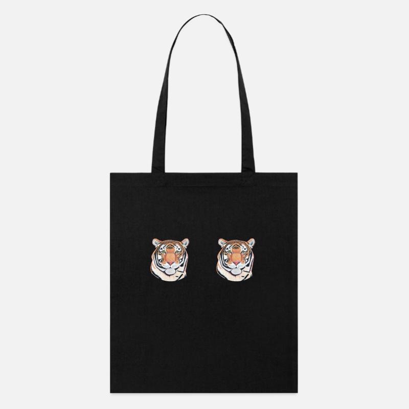 Tiger Panorama Tasse - Stanley/Stella Bio-Stoffbeutel - Schwarz