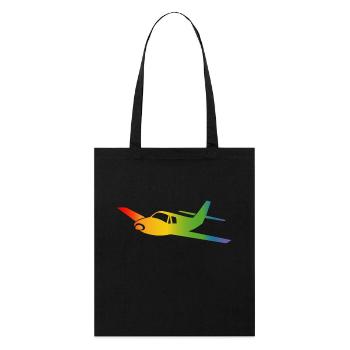 Airplane Rainbow Course - Stanley/Stella Organic Tote Bag - black - Front