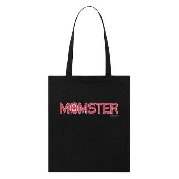 Momster / Supermom / Mama / Monster / Bissig - Stanley/Stella Bio-Stoffbeutel - Schwarz - Vorne