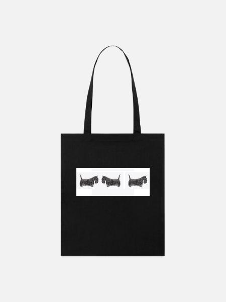 Schottischer Terrier Auto - Stanley/Stella Bio-Stoffbeutel - Schwarz