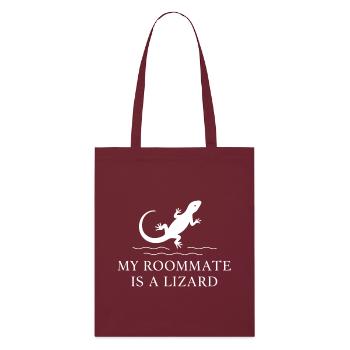My roommate is a lizard - Stanley/Stella Organic Tote Bag - burgundy - Front
