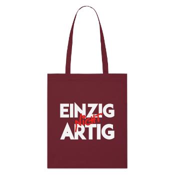 Einzig Nicht Artig Wortspiel - Stanley/Stella Bio-Stoffbeutel - Burgunderrot - Vorne