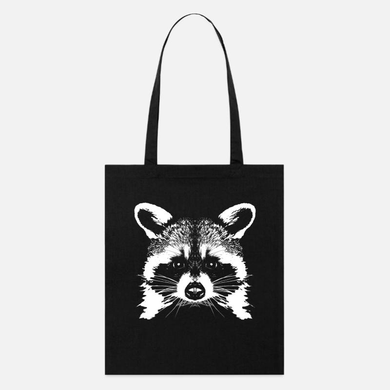 Waschbär / Raccoon - Stanley/Stella Bio-Stoffbeutel - Schwarz