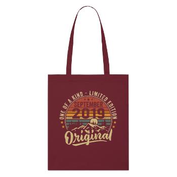 Anniversaire Septembre 2019 - Né en Septembre 2019 - Tote bag bio Stanley/Stella - bordeaux - Devant