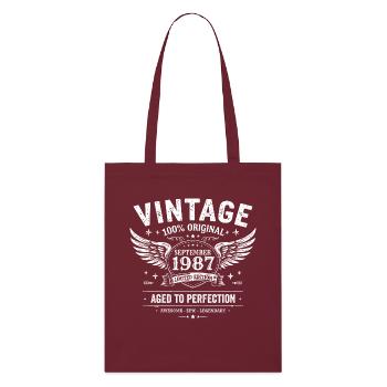 Né en Septembre 1987 - Tote bag bio Stanley/Stella - bordeaux - Devant