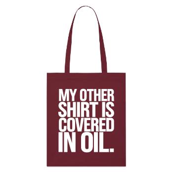Chemise recouverte d’huile Parodie - Tote bag bio Stanley/Stella - bordeaux - Devant