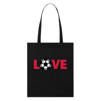 Fußball – Love (I Love Football) - Stanley/Stella Bio-Stoffbeutel - Schwarz - Vorne