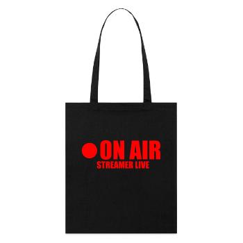 On Air Live Streamer Twitch YouTube Stream - Stanley/Stella Bio-Stoffbeutel - Schwarz - Vorne
