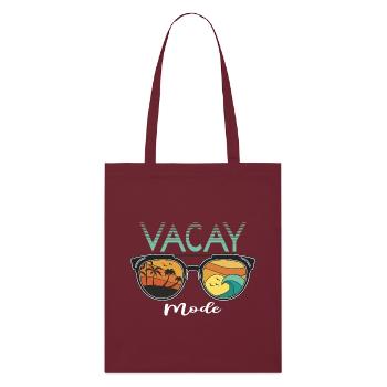 Lustiges Urlaubs & Surfer Design - Stanley/Stella Bio-Stoffbeutel - Burgunderrot - Vorne