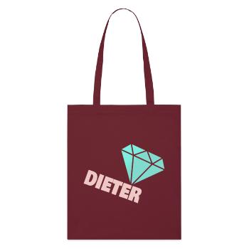 Funkelnder Diamant mit Dieter - Stanley/Stella Bio-Stoffbeutel - Burgunderrot - Vorne