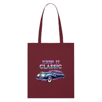 Vintage Limousine Neon Design - Stanley/Stella Bio-Stoffbeutel - Burgunderrot - Vorne