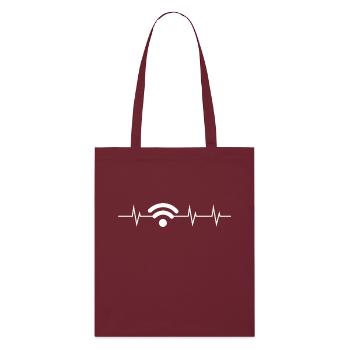 Le WiFi est ma bouée de sauvetage - Tote bag bio Stanley/Stella - bordeaux - Devant