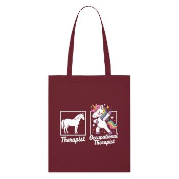Unicorn Occupational Therapy Flair - Stanley/Stella Organic Tote Bag - burgundy - Front