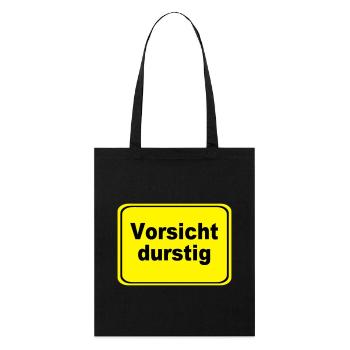 Vorsicht durstig Signet - Stanley/Stella Bio-Stoffbeutel - Schwarz - Vorne