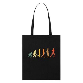 Evolution zum Läufer – Retro Jogging Design - Stanley/Stella Bio-Stoffbeutel - Schwarz - Vorne