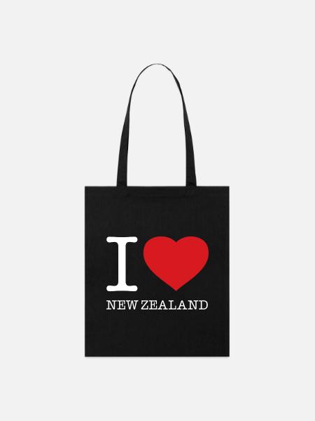 I love New Zealand - Stanley/Stella Bio-Stoffbeutel - Schwarz