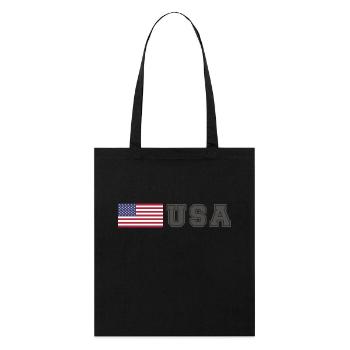 ÉQUIPE États-Unis Drapeau américain devant la police de caractères - Tote bag bio Stanley/Stella - noir - Devant