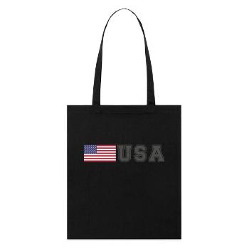 ÉQUIPE États-Unis Drapeau américain devant la police de caractères - Tote bag bio Stanley/Stella - noir - Devant