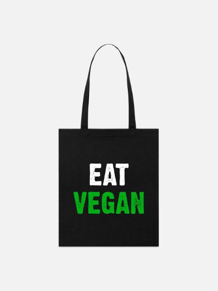 Eat Vegan - Stanley/Stella Bio-Stoffbeutel - Schwarz