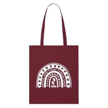 When Love Becomes Life - Baby 2026 - Stanley/Stella Organic Tote Bag - burgundy - Front
