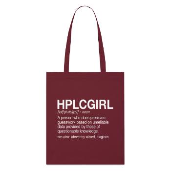 High Performance Liquid Chromatography HPLC Girl - Stanley/Stella Organic Tote Bag - burgundy - Front