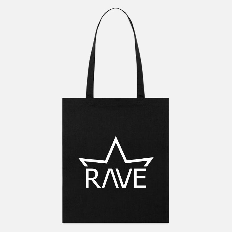 Rave Crown Design Techno Festival Electro - Stanley/Stella Bio-Stoffbeutel - Schwarz