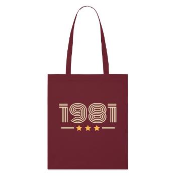 Legendär seit 1981 Geburtstagsgeschenk 1981 - Stanley/Stella Bio-Stoffbeutel - Burgunderrot - Vorne