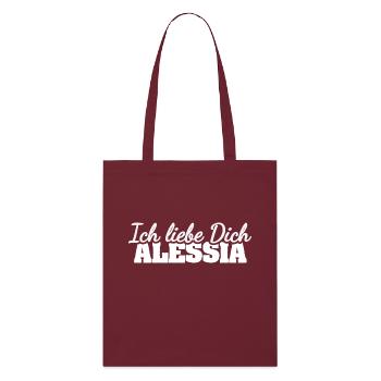 Geschenk für Alessia - Stanley/Stella Bio-Stoffbeutel - Burgunderrot - Vorne