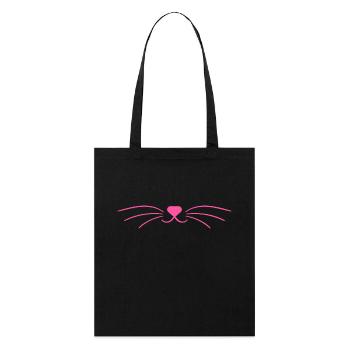 Süße rosa Katze Gesicht Maske - Stanley/Stella Bio-Stoffbeutel - Schwarz - Vorne