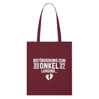 Beförderung zum Onkel 2027 loading - Stanley/Stella Bio-Stoffbeutel - Burgunderrot - Vorne