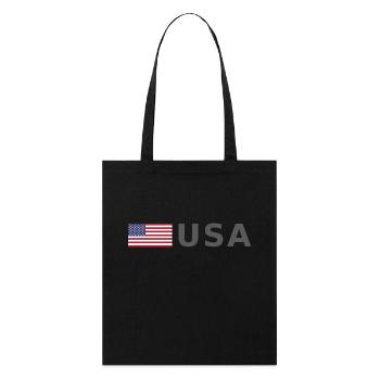 ÉQUIPE États-Unis Drapeau américain devant la police de caractères - Tote bag bio Stanley/Stella - noir - Devant