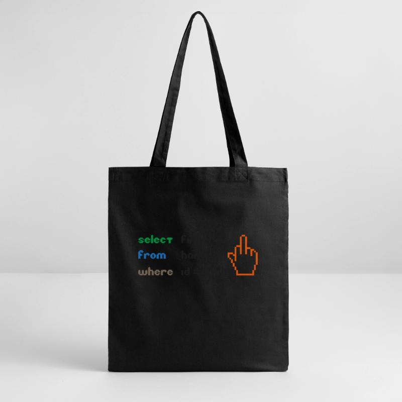 Funny SQL Query: 8-Bit Middle Finger for Geeks Stanley/Stella Organic Tote Bag